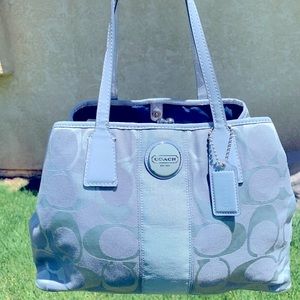 Beautiful Coach Purse Baby blue Gray Fabric